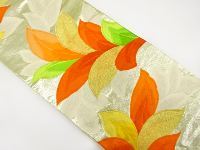 JAPANESE KIMONO / ANTIQUE FUKURO OBI / SILK / WOVEN PLANTS